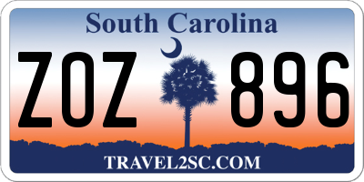 SC license plate ZOZ896