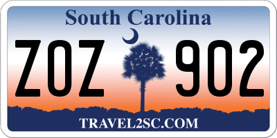 SC license plate ZOZ902