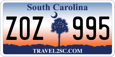SC license plate ZOZ995