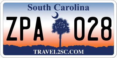 SC license plate ZPA028
