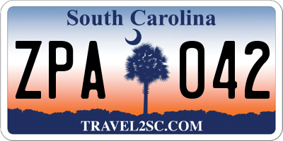SC license plate ZPA042
