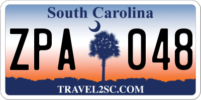 SC license plate ZPA048