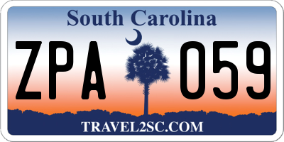 SC license plate ZPA059