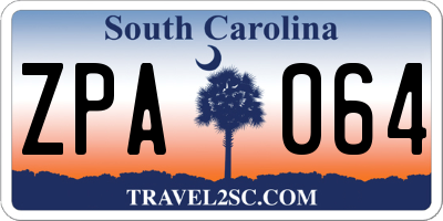 SC license plate ZPA064