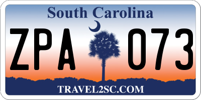 SC license plate ZPA073
