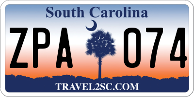 SC license plate ZPA074