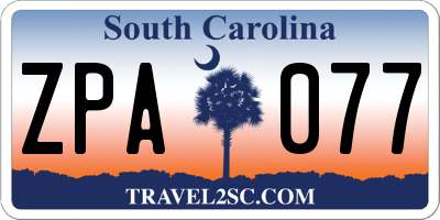 SC license plate ZPA077