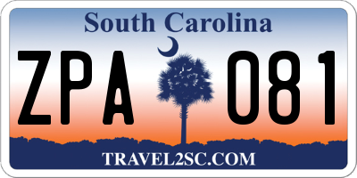 SC license plate ZPA081
