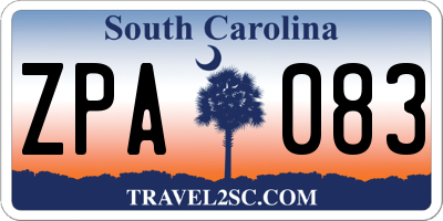 SC license plate ZPA083