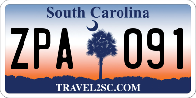 SC license plate ZPA091