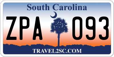 SC license plate ZPA093