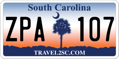 SC license plate ZPA107