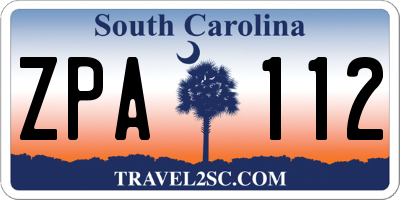 SC license plate ZPA112