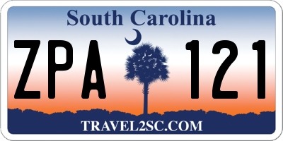 SC license plate ZPA121