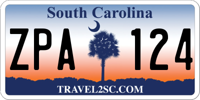 SC license plate ZPA124
