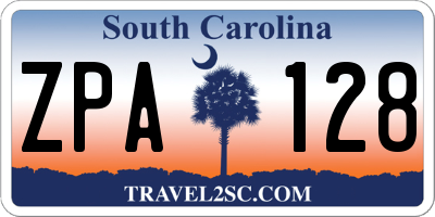 SC license plate ZPA128