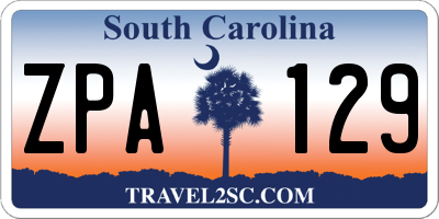 SC license plate ZPA129
