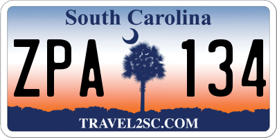 SC license plate ZPA134
