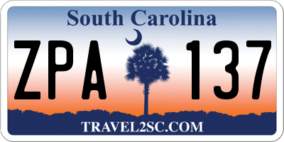 SC license plate ZPA137