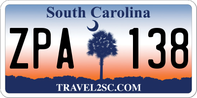 SC license plate ZPA138