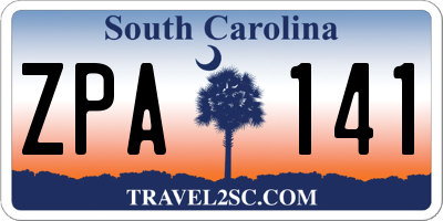 SC license plate ZPA141