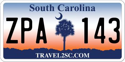 SC license plate ZPA143