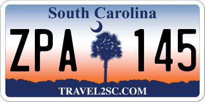 SC license plate ZPA145