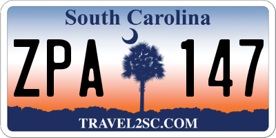 SC license plate ZPA147