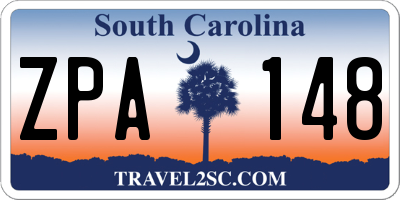 SC license plate ZPA148