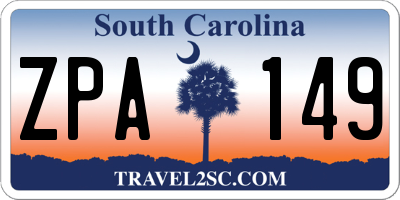 SC license plate ZPA149