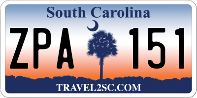 SC license plate ZPA151