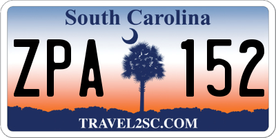 SC license plate ZPA152