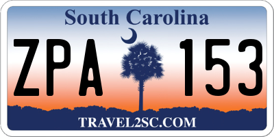 SC license plate ZPA153