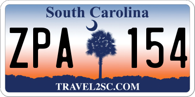 SC license plate ZPA154