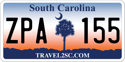 SC license plate ZPA155