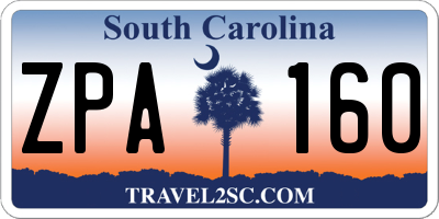 SC license plate ZPA160