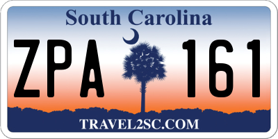 SC license plate ZPA161