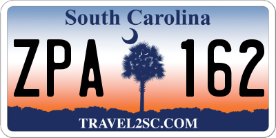 SC license plate ZPA162