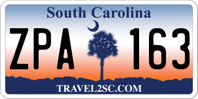 SC license plate ZPA163