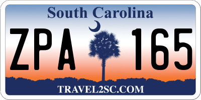 SC license plate ZPA165