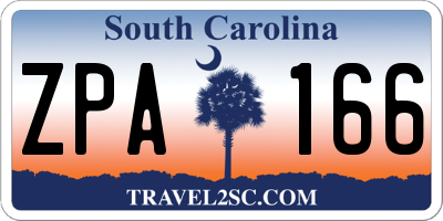 SC license plate ZPA166