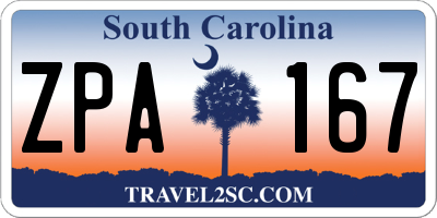 SC license plate ZPA167