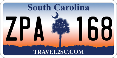 SC license plate ZPA168