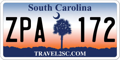 SC license plate ZPA172