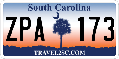 SC license plate ZPA173