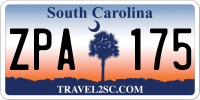 SC license plate ZPA175