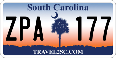 SC license plate ZPA177