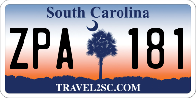 SC license plate ZPA181