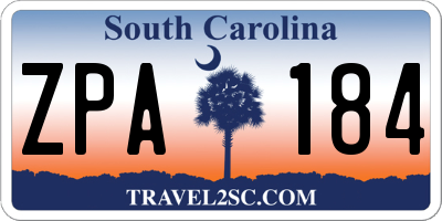 SC license plate ZPA184