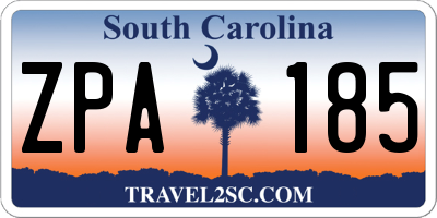 SC license plate ZPA185